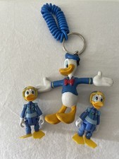 Vintage Disney Donald Duck Keyring 1993 Plus Two Donald Racing Driver Figures