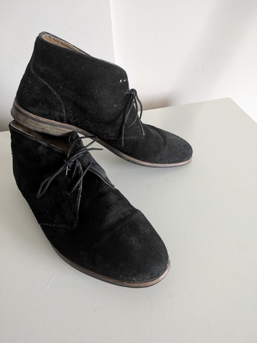 Topman black suede and leather - black,