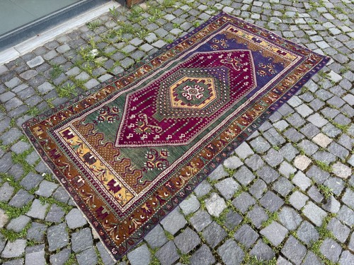 Turkish vintage rug carpet - vintage,
