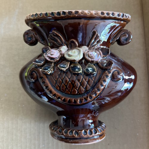 Vintage ceramic art vase hand - art,