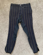 PIKEUR LUGANA ladies blue stripey full suede seat breeches size 42