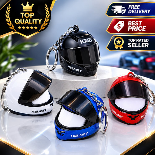 Motorcycle helmet keychain - 3d,