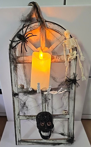 Wooden halloween skeleton - wooden,