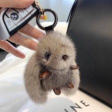 Cute Rabbit Plush Keychain –