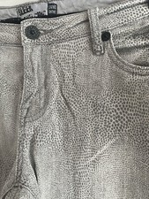 true2u size 14 grey snakeskin animal print skinny jeans denim trousers
