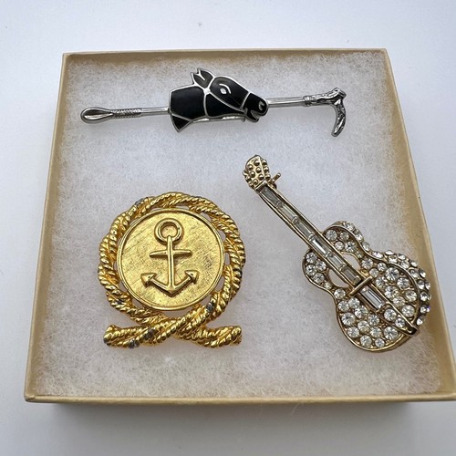 3pc vintage brooch lot anne - 3pc,