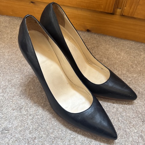 Faith black leather heeled - black,