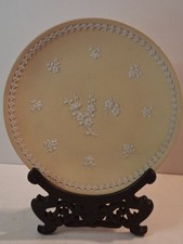 Wedgwood Yellow Jasperware Primrose Pattern Prunus Blossoms Decorative Plate