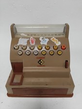 Vintage Casdon Luxury Toy Cash Register Brown Plastic Retro 1970s Preloved Item 