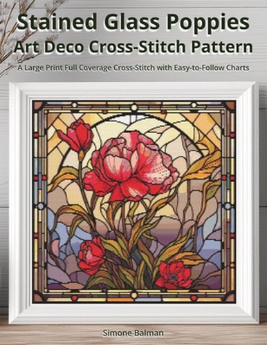 Stained glass poppies art deco - poppies,