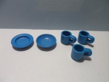 Playmobil - Blue Dinnerware Set / Dishes / 3185 3187 3945 4450 5004