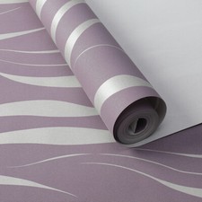 3D Damask Wave Stripes Embossed Textured Wallpaper Roll Silver Grey Wall Paper