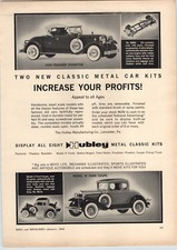 1963 PAPER AD Hubley Toy Play Metal Model Car Kits A Ford 1930 Packard Coca Cola