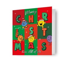 Mr Men Christmas Card "From All of Us" Includes Envelope