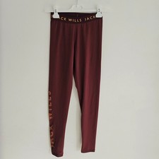 Jack wills work out leggings burgundy rust red orange 8 mid rise