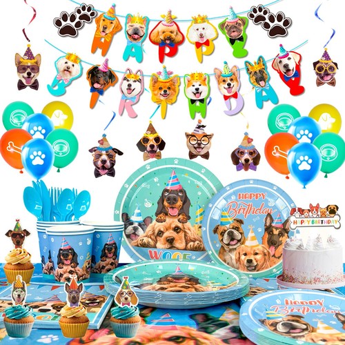 163 pcs dog party - 163, decorations