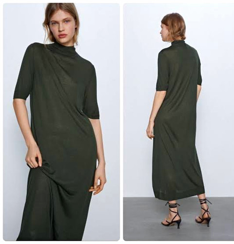 Zara dark green - green, thin