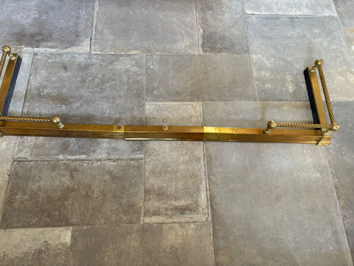 Brass fireplace fender - fireplace,