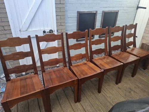 Heavy oak chairs - 6,