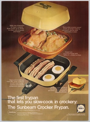 Sunbeam crocker frypan teflon - sunbeam,