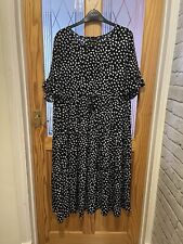 Ladies QED - London Black & White Polka Dot Dress - Size 16