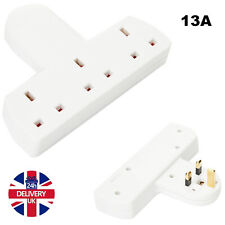 3 Way Plug Adapter UK Multi Plug Extension 13A Wall Socket Surge Protector 250V