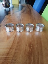 Vera Wang Silver Plate “Grosgrain” Napkin Ring Set of 4 by Wedgwood