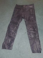 mens black leather motorcycle trousers W 38
