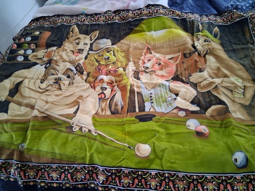 Vintage dogs playing pool - dogs,
