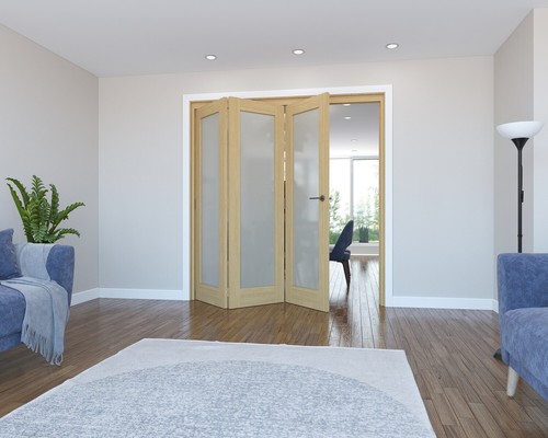 Oak internal bifold doors - oak,