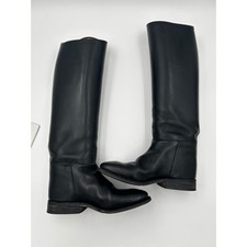 PETRIE Tall Riding Boots Womens 7 Black Equestrian Dressage Leather 50/38 w/Case