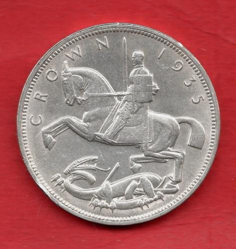 1935 silver crown - crown, coin.