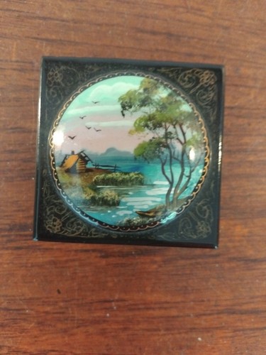 Russian lacquered trinket - lacquered,