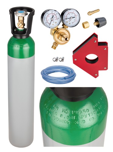 Argon gas bottle full - argon, cylinder