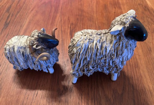 Pottery ram sheep figures - sheep,