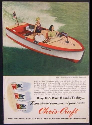 1945 chris craft print - 1945,