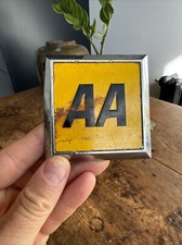 VINTAGE Square AA Car Badge 1970's Automobile Association With One Fitting