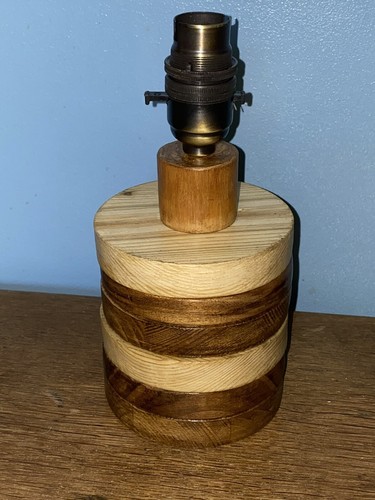 Round wooden turned lamp - a,