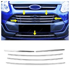 Chrome Front Grill 5 pcs S.STEEL For Ford CUSTOM Transit / Tourneo 2012 to 2017