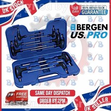 9PC HEAVY DUTY LONG T-HANDLE STAR TORX END KEY DRIVER SCREWDRIVER SET T10 - T50