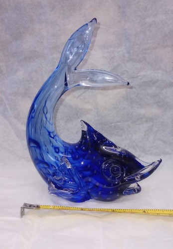Vintage blue murano tuna - murano, fish