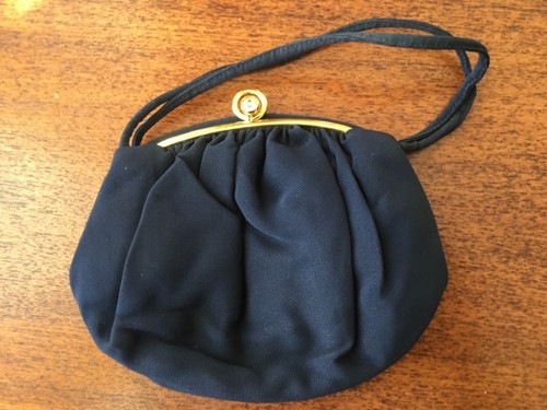 Vintage navy grosgrain evening - vintage,