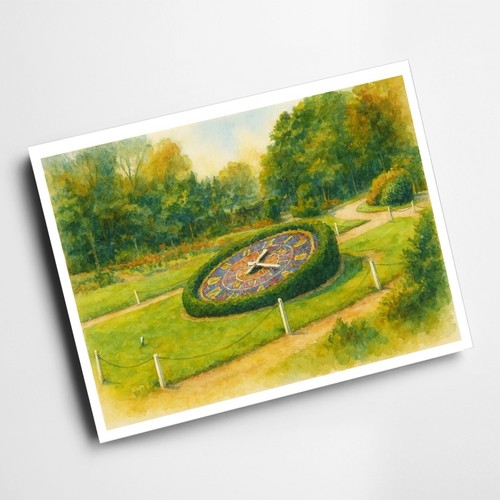 Print floral clock - a4,