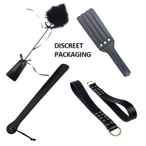 Leather black spanking paddle - black,