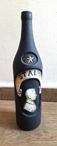 Vintage wine bottle stalin - vintage,