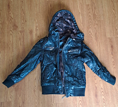Kid faux leather jacket - faux,