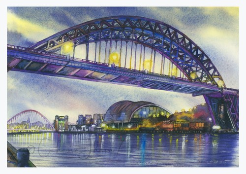 Tyne bridge mounted fine - fine, art