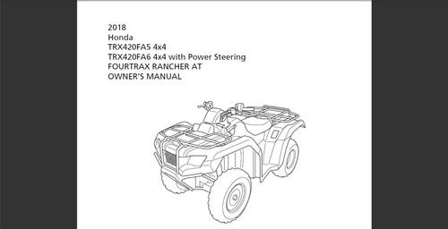 2018 honda trx420fa5 4x4 - 2018,
