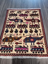 NEW Beautifully Handmade Afghan War Rug  77cm X 62cm