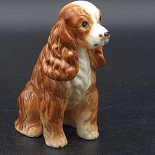 Vintage Japanese Cocker Spaniel Dog Glazed porcelain mark 'Foreign' C1950s-60s